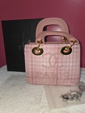 Pink Women's Top-Handle Bag &crosbody  with Gold Hardware New Woth Box